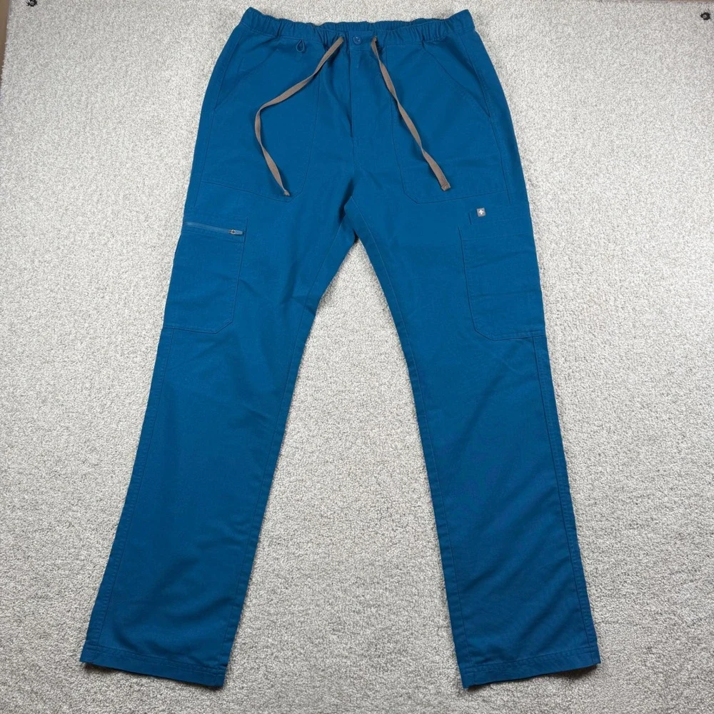 Figs Men Cargo Pants in teal blue- medium
